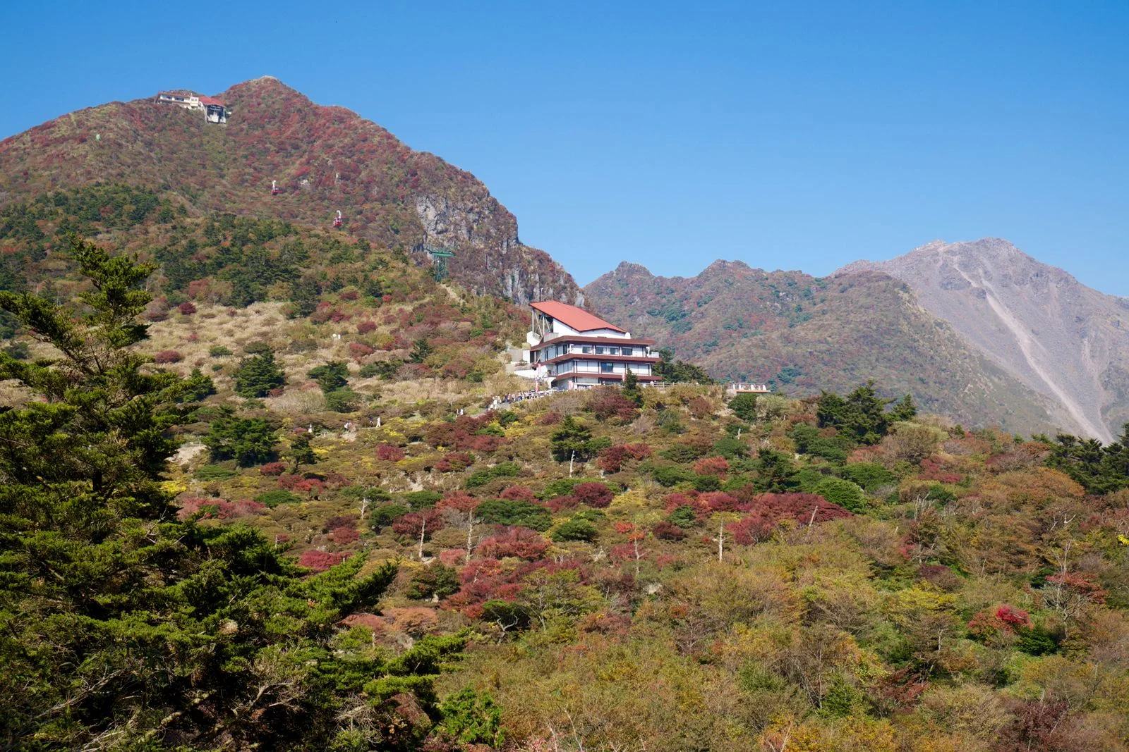 Unzen Ropeway above Nita Pass as a high-elevation Kyushu autumn route