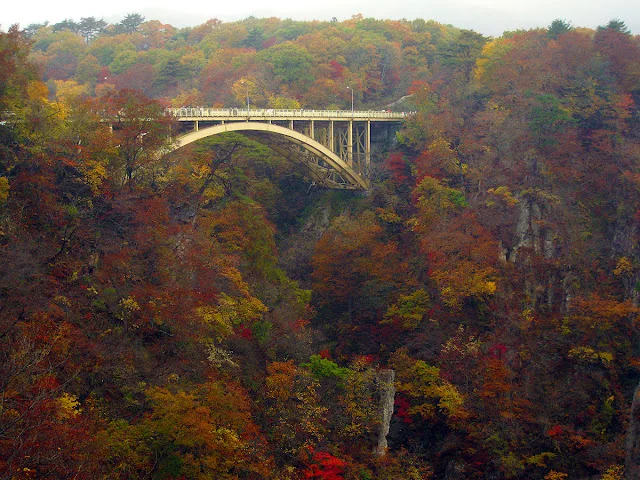 Naruko Gorge autumn leaves representing a Tohoku route that depends on regional rail and bus timing