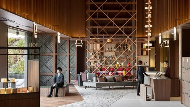 OMO5 Tokyo Gotanda OMO Base shared floor overlooking the Tokyo cityscape