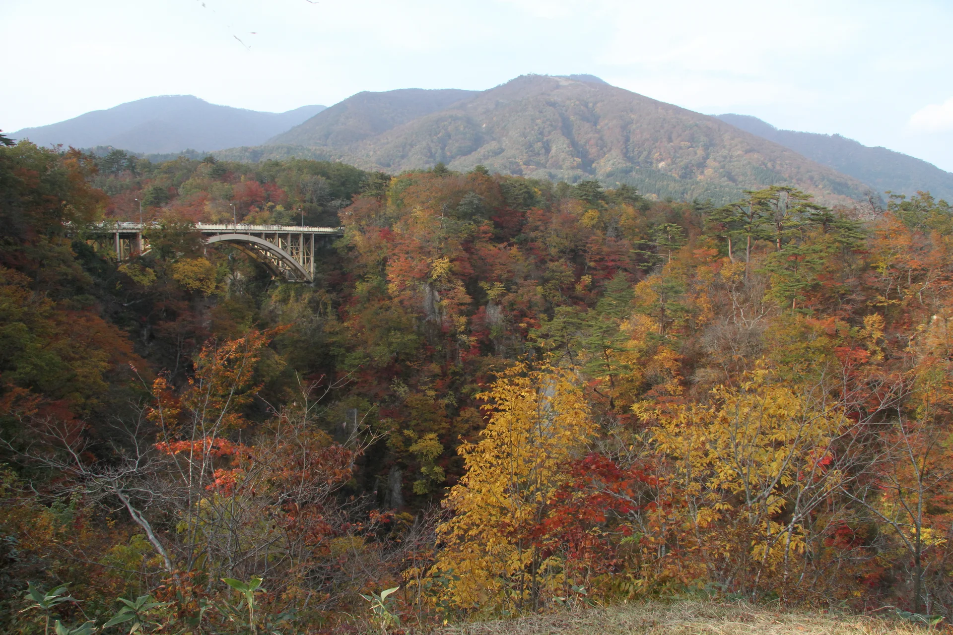 Naruko Gorge autumn foliage from a legal viewing route