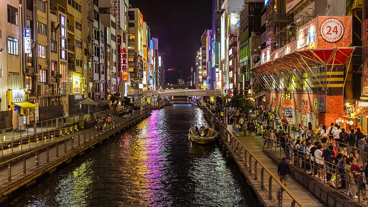 Dotonbori at night for travellers staying in Namba after a Zepp Namba concert