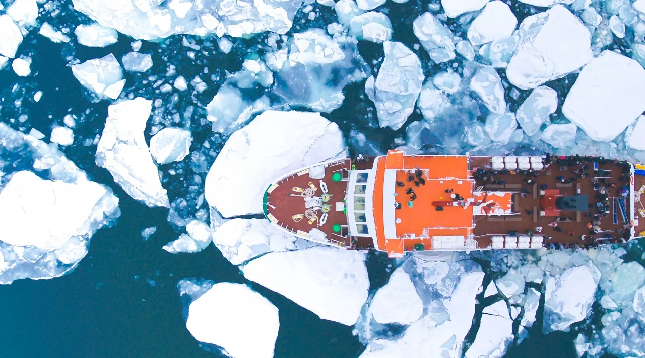 Abashiri Aurora crossing drift ice in the Sea of Okhotsk. Whether it is worth travelling from Sapporo depends more on the full eastern-Hokkaido transport plan than on the boat fare.