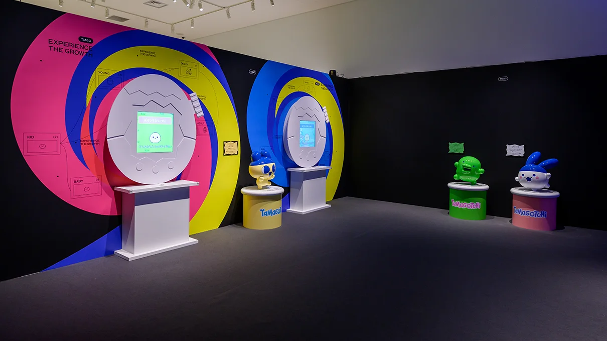 Immersive Tamagotchi installation at the Big Tamagotchi Exhibition