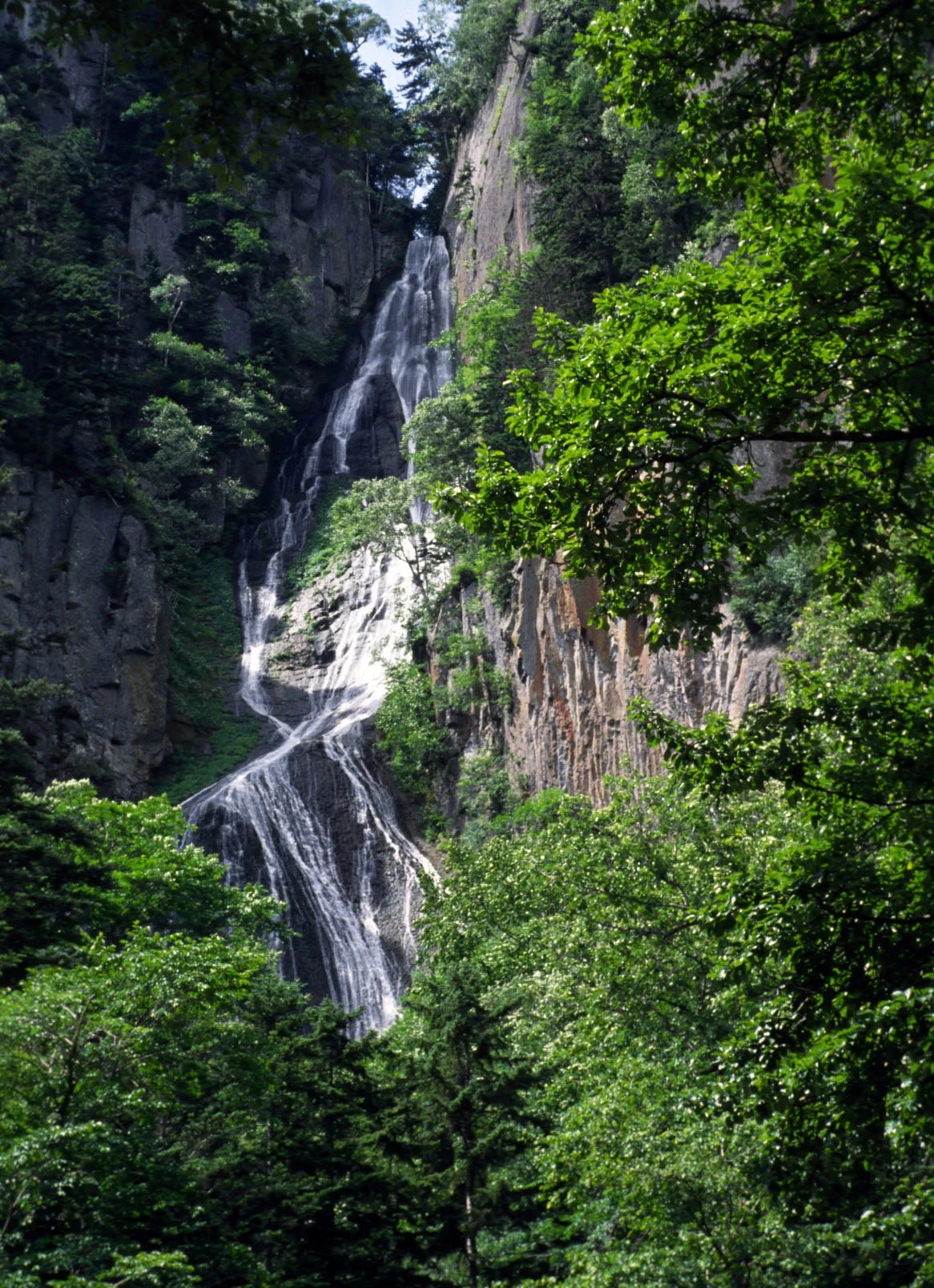 Sounkyo gorge and Ginga Falls as a lower-elevation alternative when Kurodake is cloudy or suspended