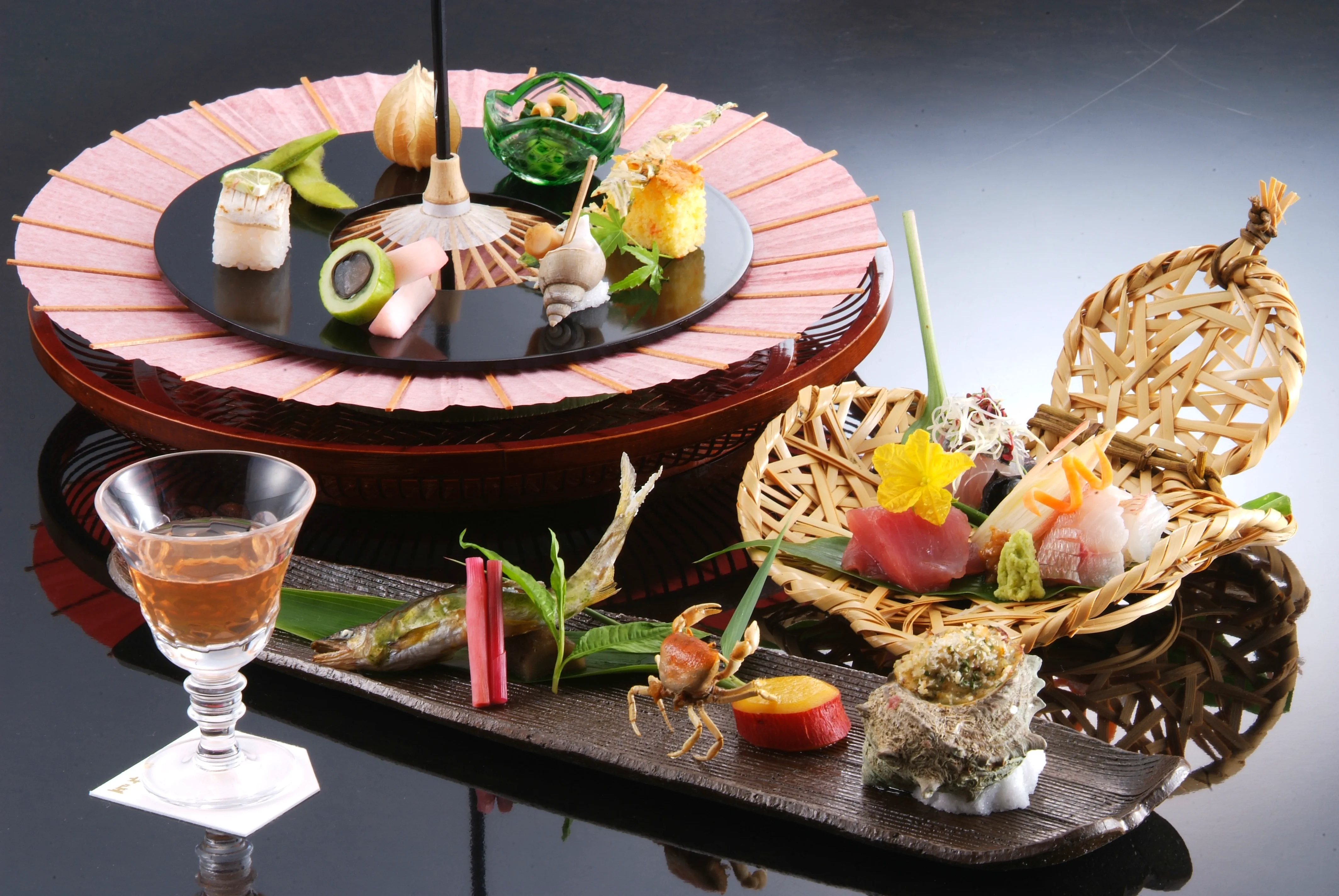 Seasonal kaiseki dinner at a Kinosaki Onsen ryokan