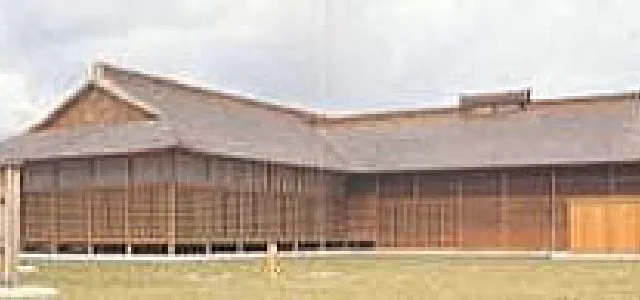 Reconstructed main hall in Nejo Castle’s main bailey, showing the working and ceremonial spaces of the medieval Nanbu stronghold