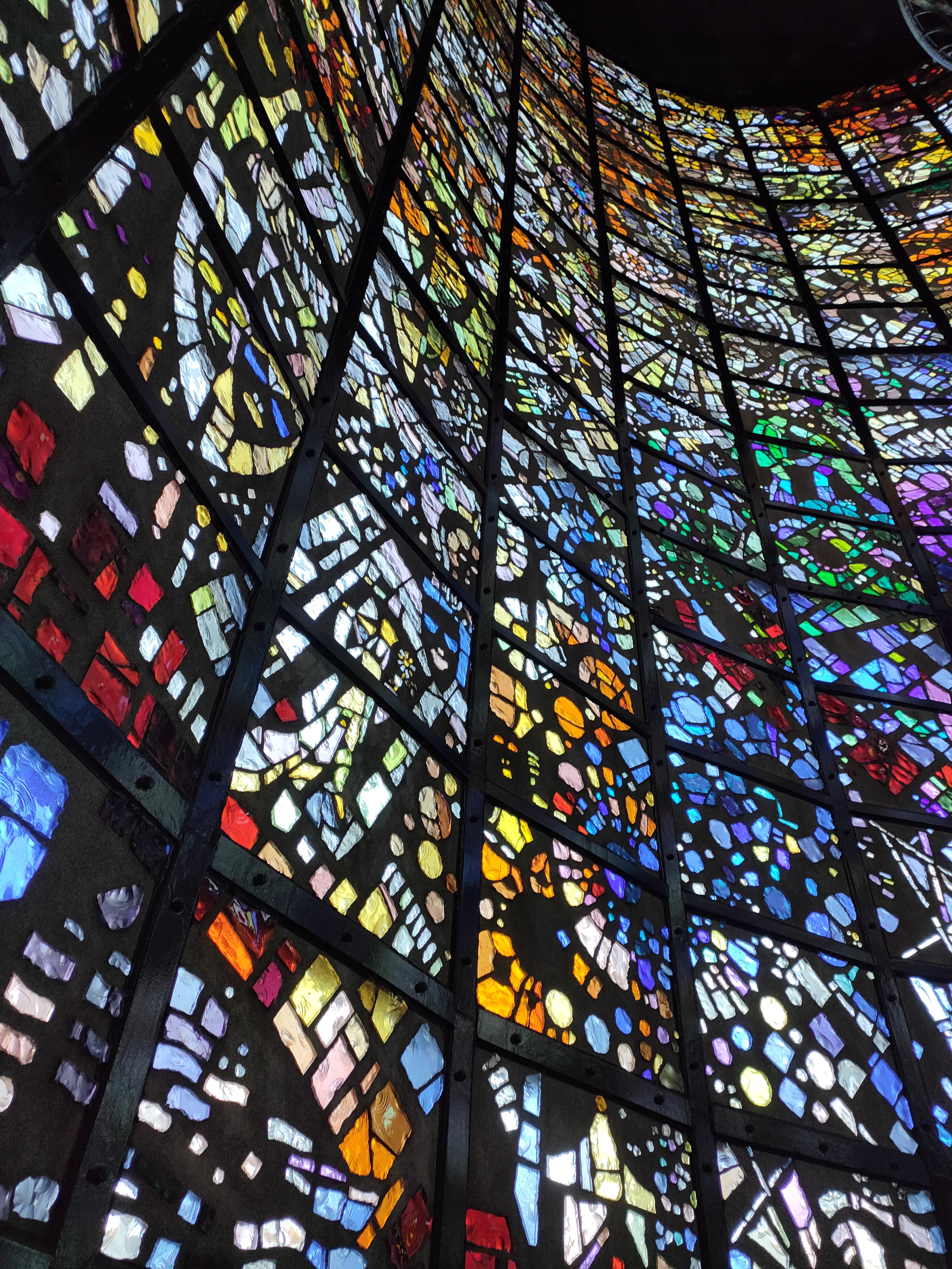 Inside the stained-glass Symphonic Sculpture at Hakone Open-Air Museum