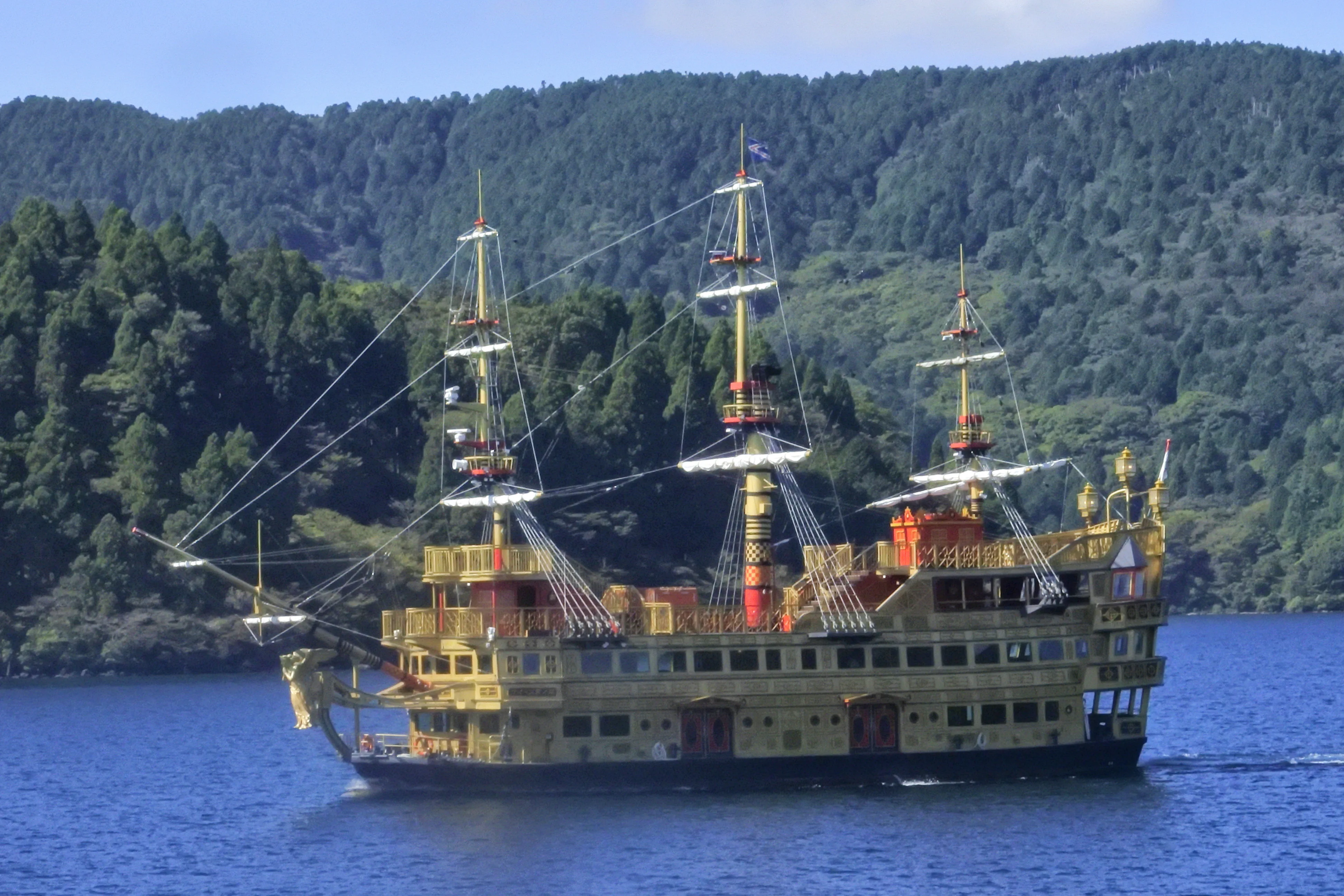 Hakone sightseeing cruise on Lake Ashi, one of the later legs of the classic Hakone loop