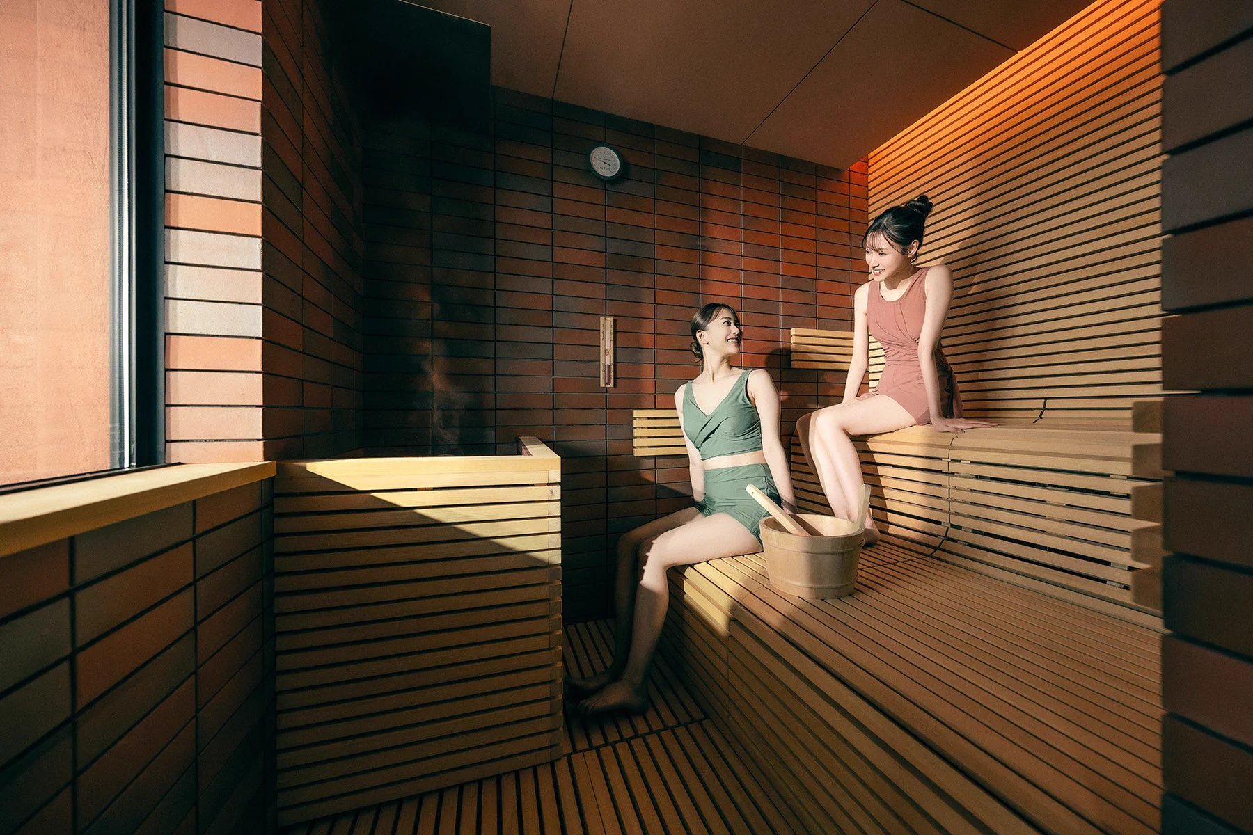 Private dry sauna in the BEB5 Mojiko terrace Kanmon sauna room