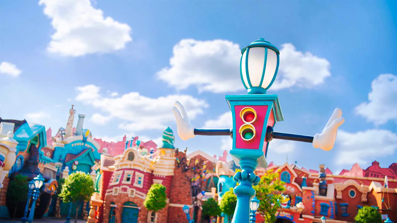 Tokyo Disneyland Toontown, showing the colorful classic Disney park atmosphere