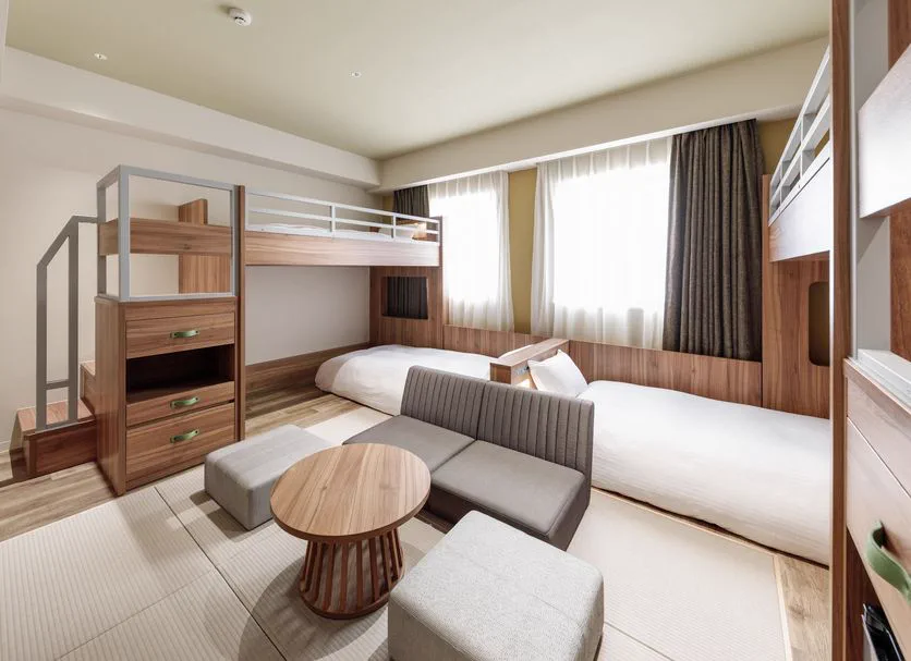 Nishitetsu Hotel Croom Hakata Gion group room with bunk-style sleeping