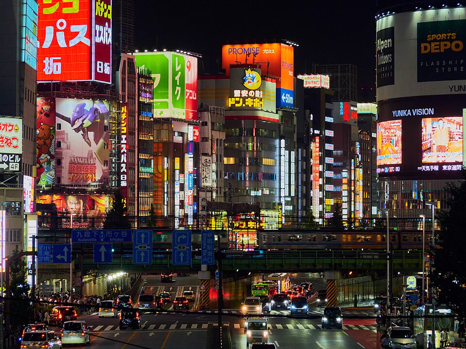 Shinjuku at night; keep Shibuya, Harajuku and Shinjuku in one western Tokyo route instead of crossing back to Asakusa or Odaiba