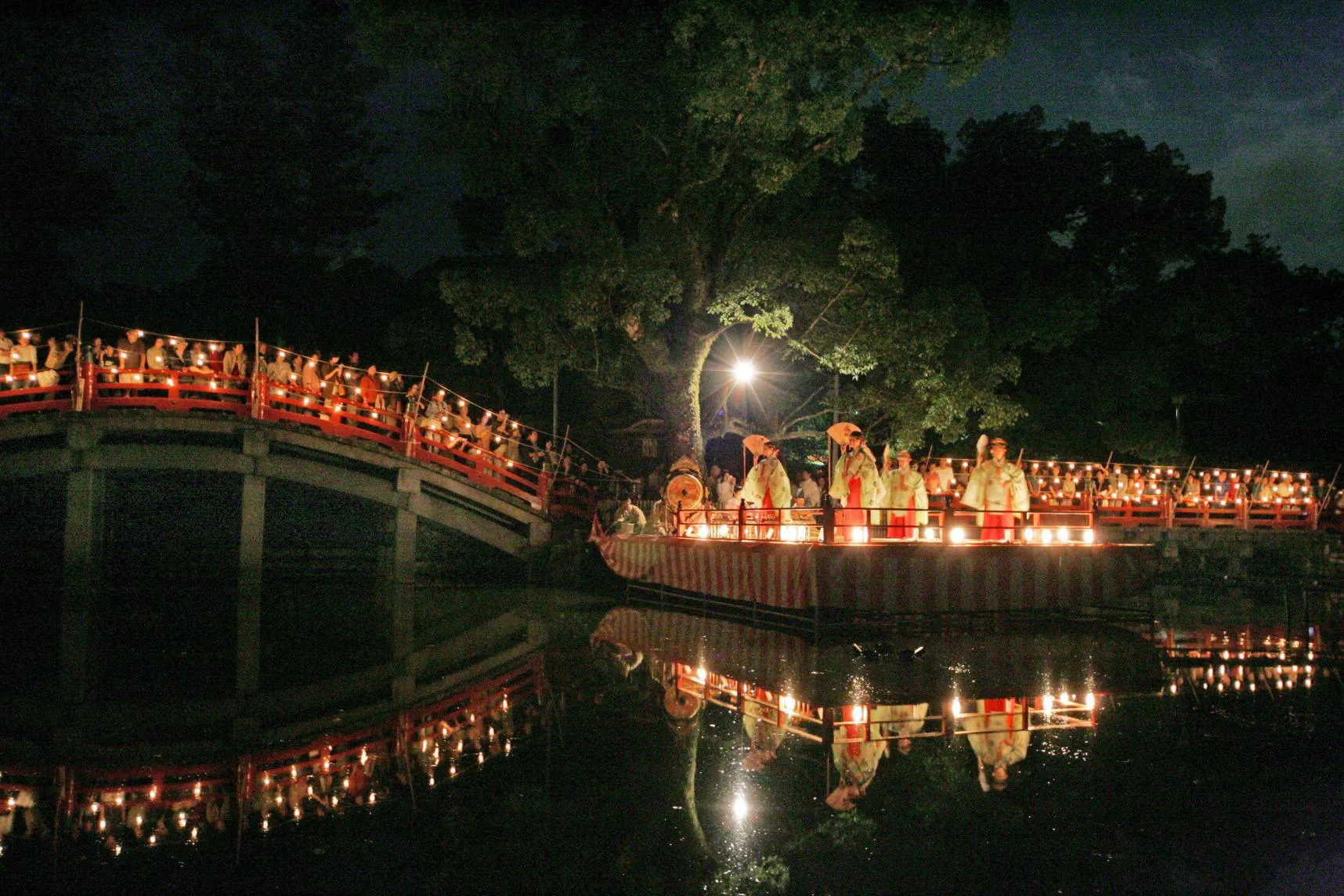 Candlelight around Shinji Pond at Dazaifu Tenmangu